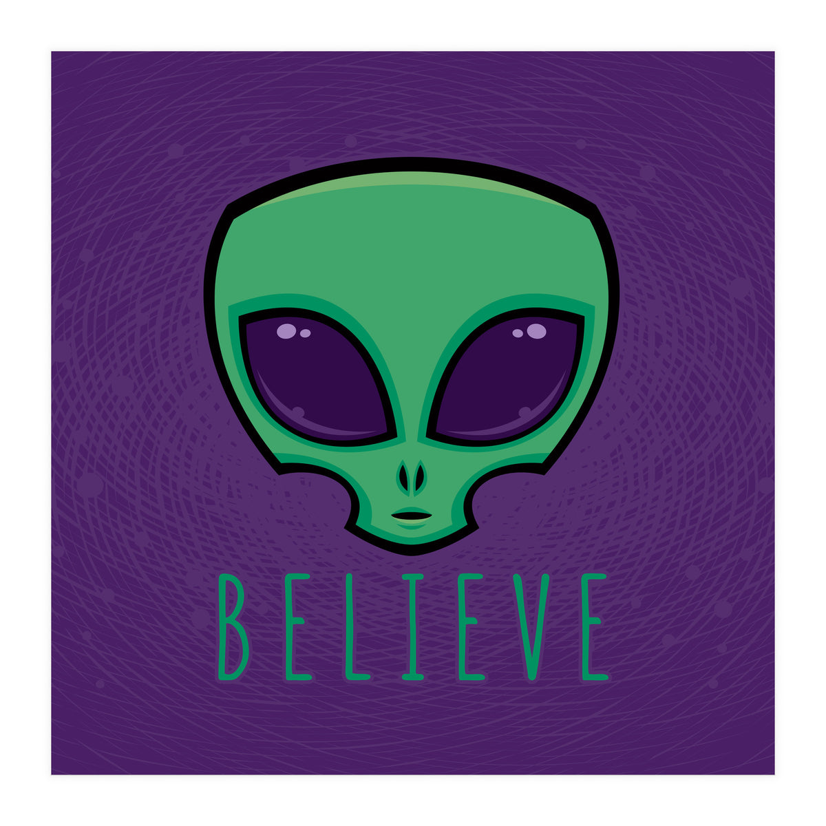 Believe Alien Head (Print Only)
