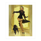 Pinup Girl In Black Dress On A Hall Experiencing Sudden Wind (Print Only) thumbnail