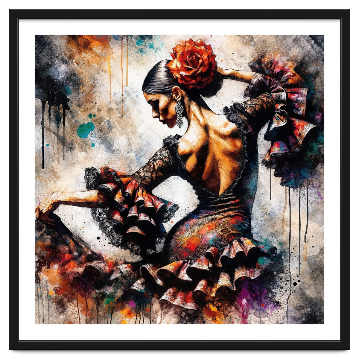 Watercolor Flamenco Dancer #4