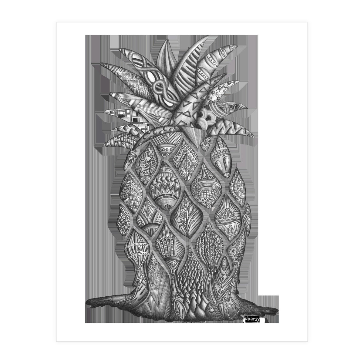 Surreal Melting Pineapple by Charsy (Print Only)