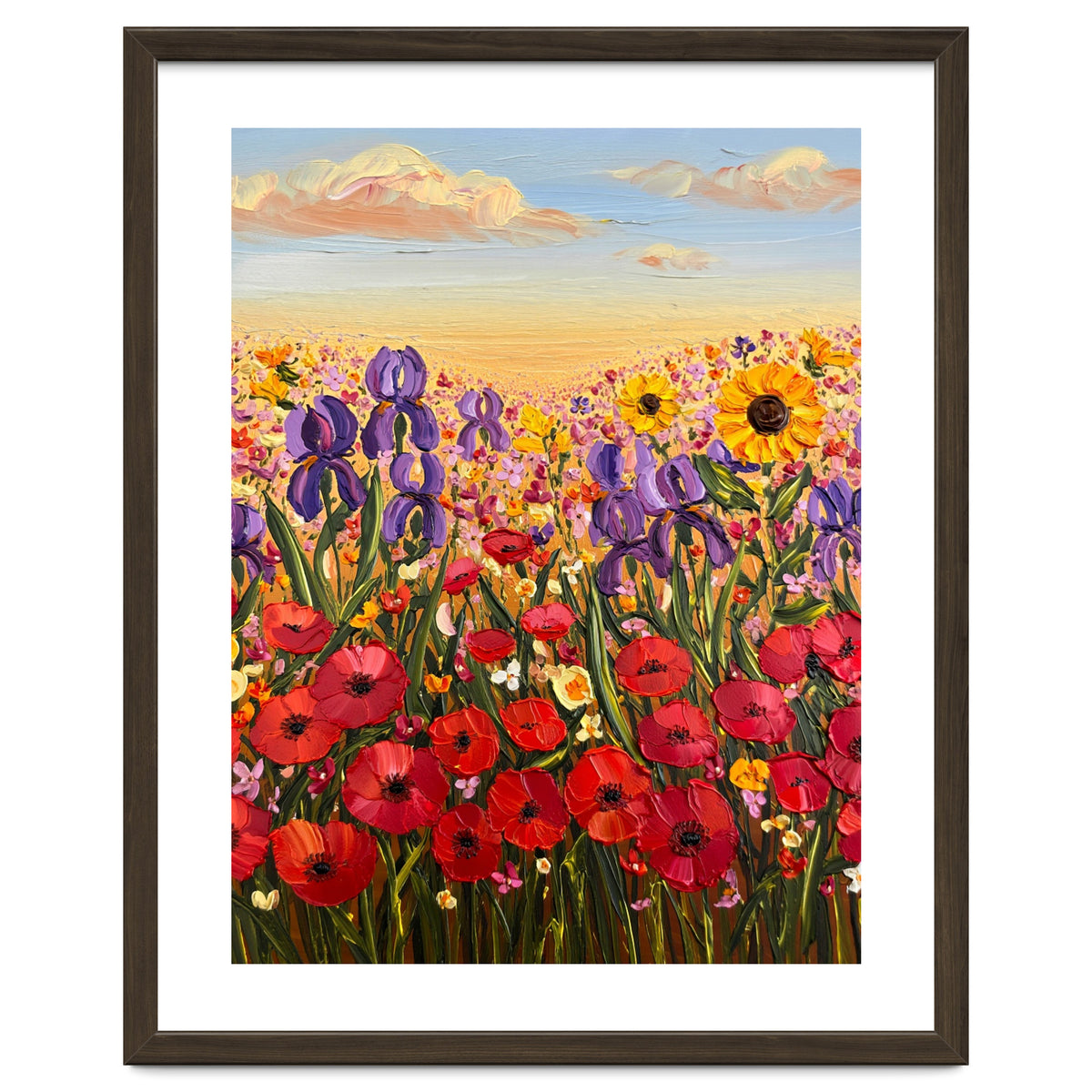 Vibrant Wildflower Field Oil Painting