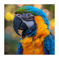 Blue And Yellow Macaw Parrot Close Up Detailed Shot (Print Only)