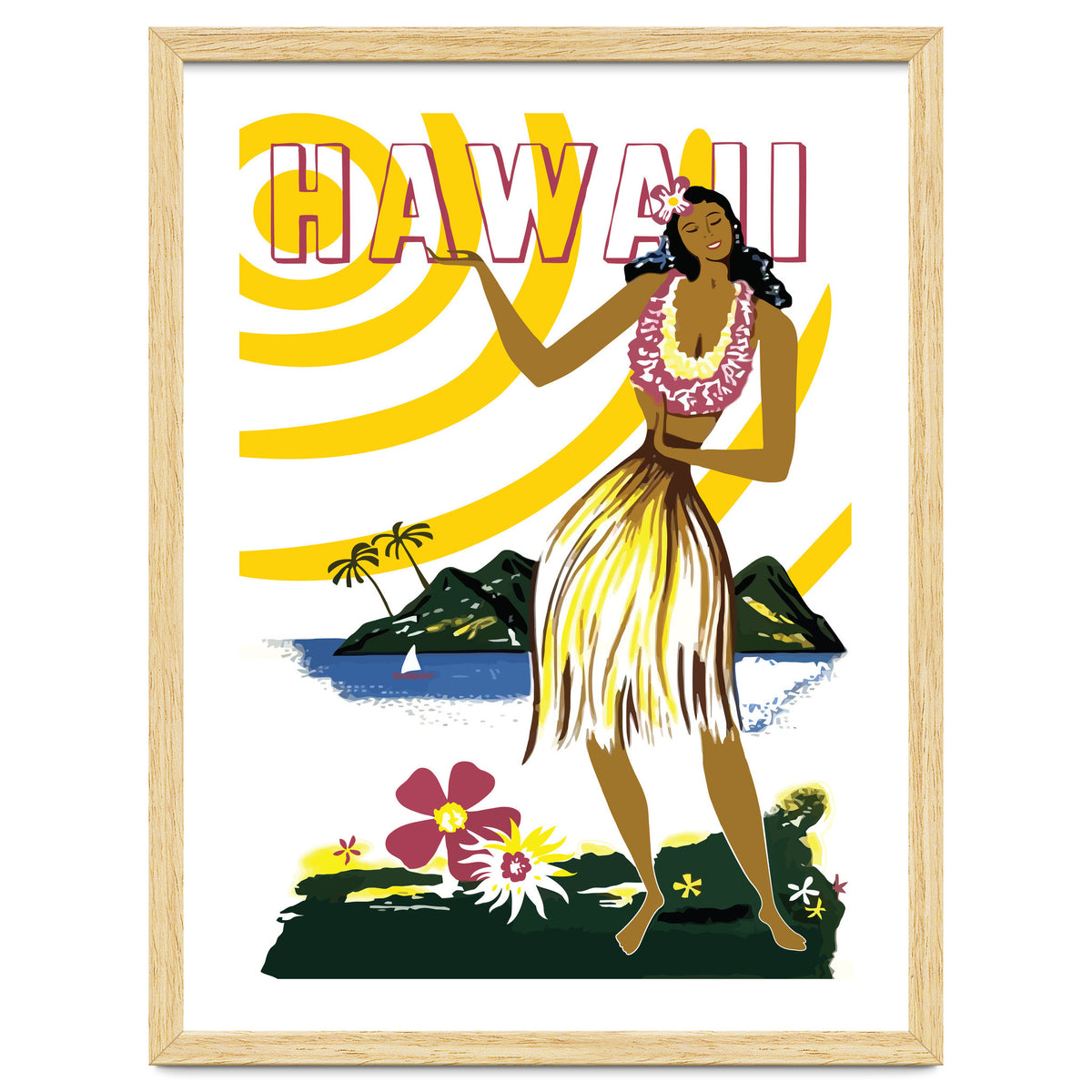 Hawaii, Hula Girl on the Coast