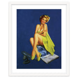Sexy Pinup Posing With Green Towel thumbnail
