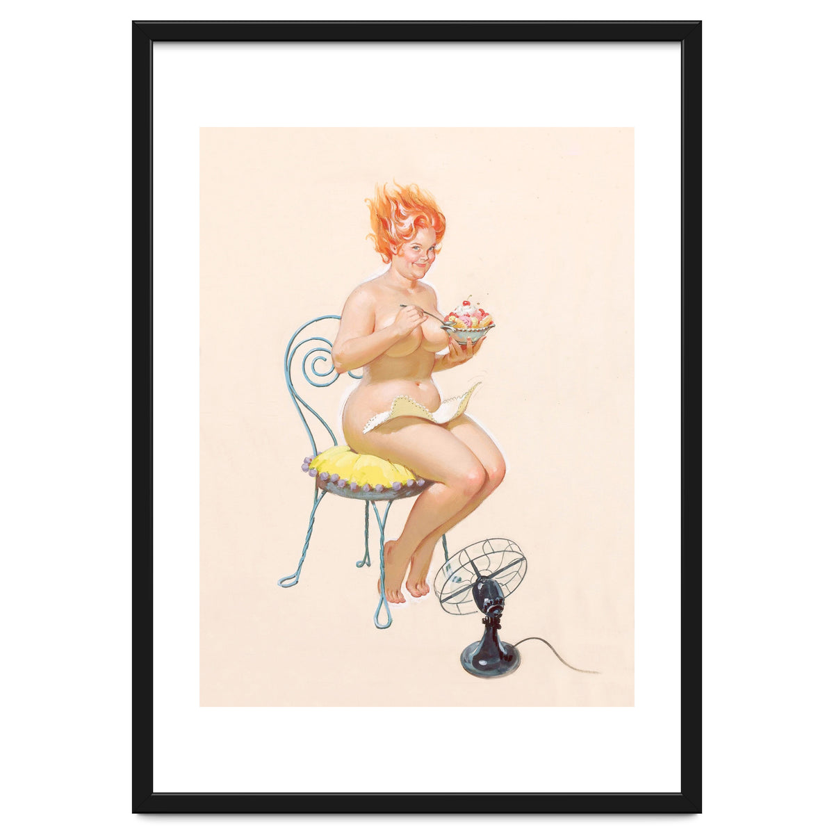 Beautiful Chubby Girl Enjoys In Ice Cream