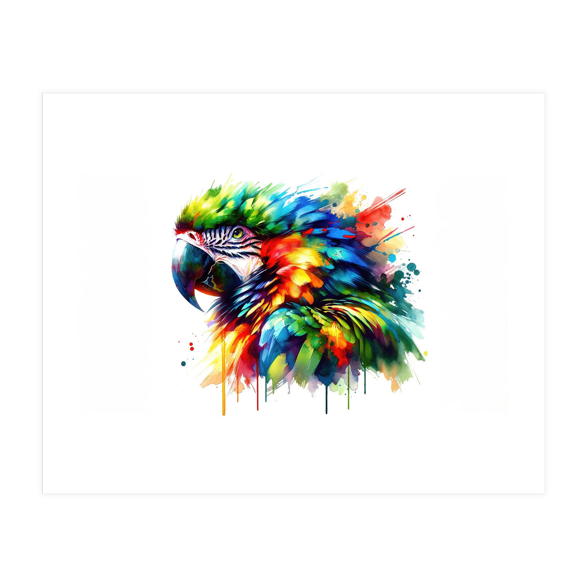 Vibrant Tropical Parrot Portrait (Print Only)