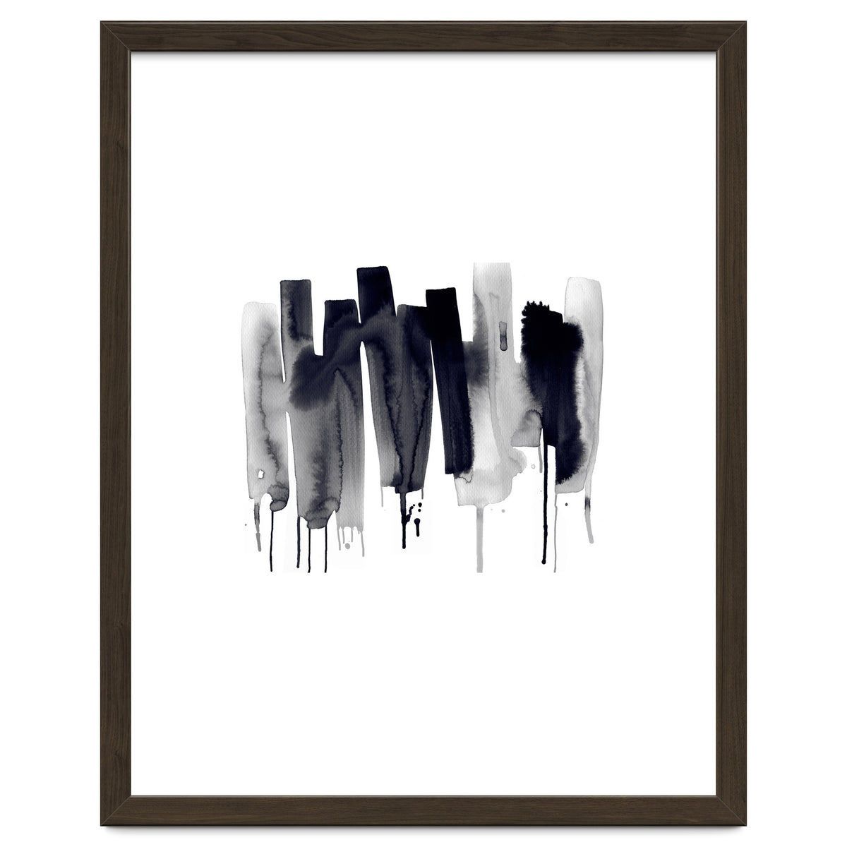 Abstract Watercolor Stripes Minimal Black