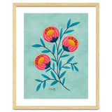 Teal And Coral Flowers thumbnail