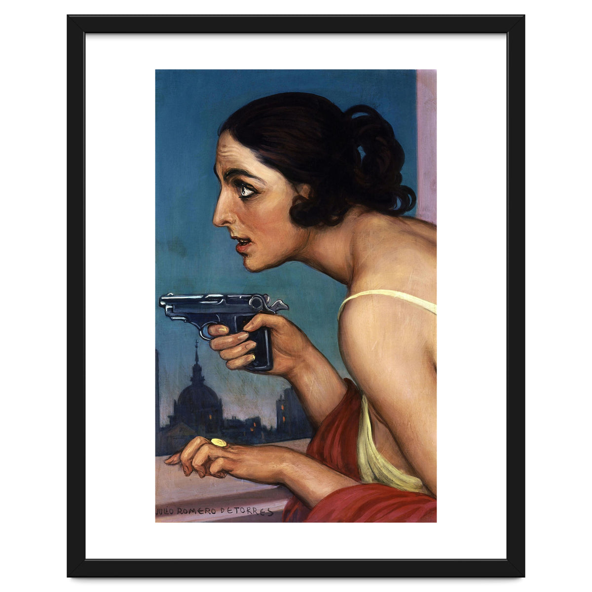 THE WOMAN OF THE GUN 1925-POSTER FOR THE SPANISH UNION OF EXPLOSIVES.