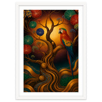 Parrot in Retro Contemporary Aesthetics