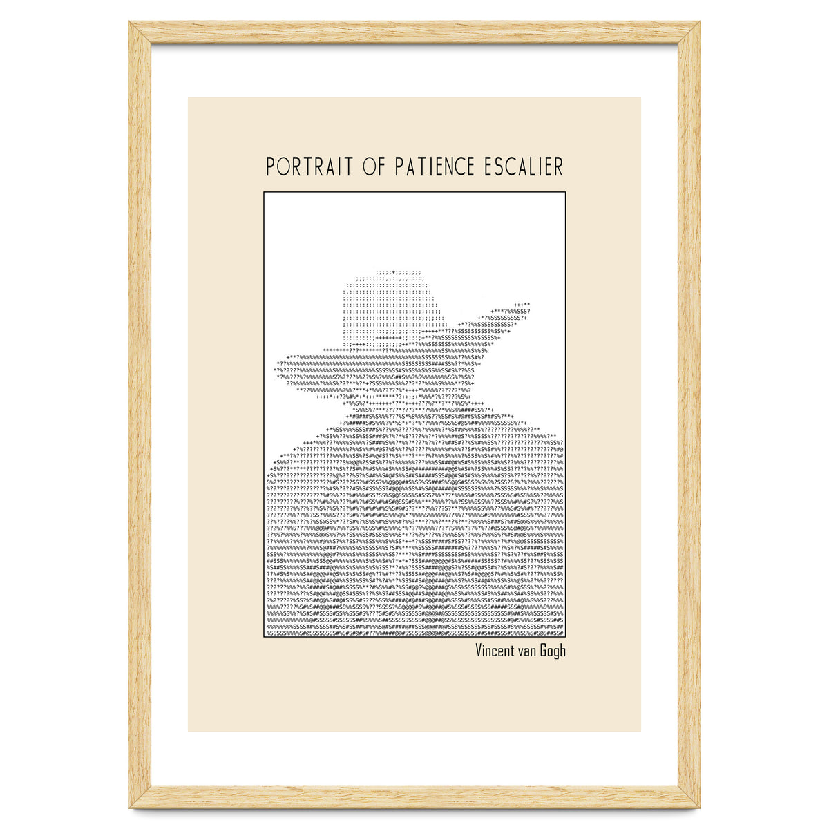 Portrait Of Patience Escalier Vincent Van Gogh Ascii Art