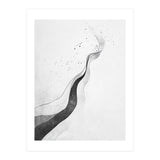 Abstract Black And White Ink Flowing Lines With Splatter (Print Only) thumbnail