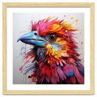 Vibrant Abstract Bird Portrait Watercolor Splash