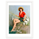 Pinup Girl Fishing With Her Dog thumbnail