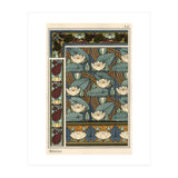 The water lily, Nelumbo lutea, in wallpaper and tile patterns. Lithograph by Verneuil. (Print Only) thumbnail