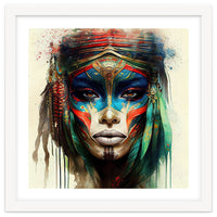 Turquoise Warrior Woman Portrait