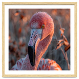 Close Up Of A Pink Flamingo Head In Sunlight thumbnail
