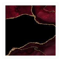 Burgundy & Gold Agate Texture 04  (Print Only)