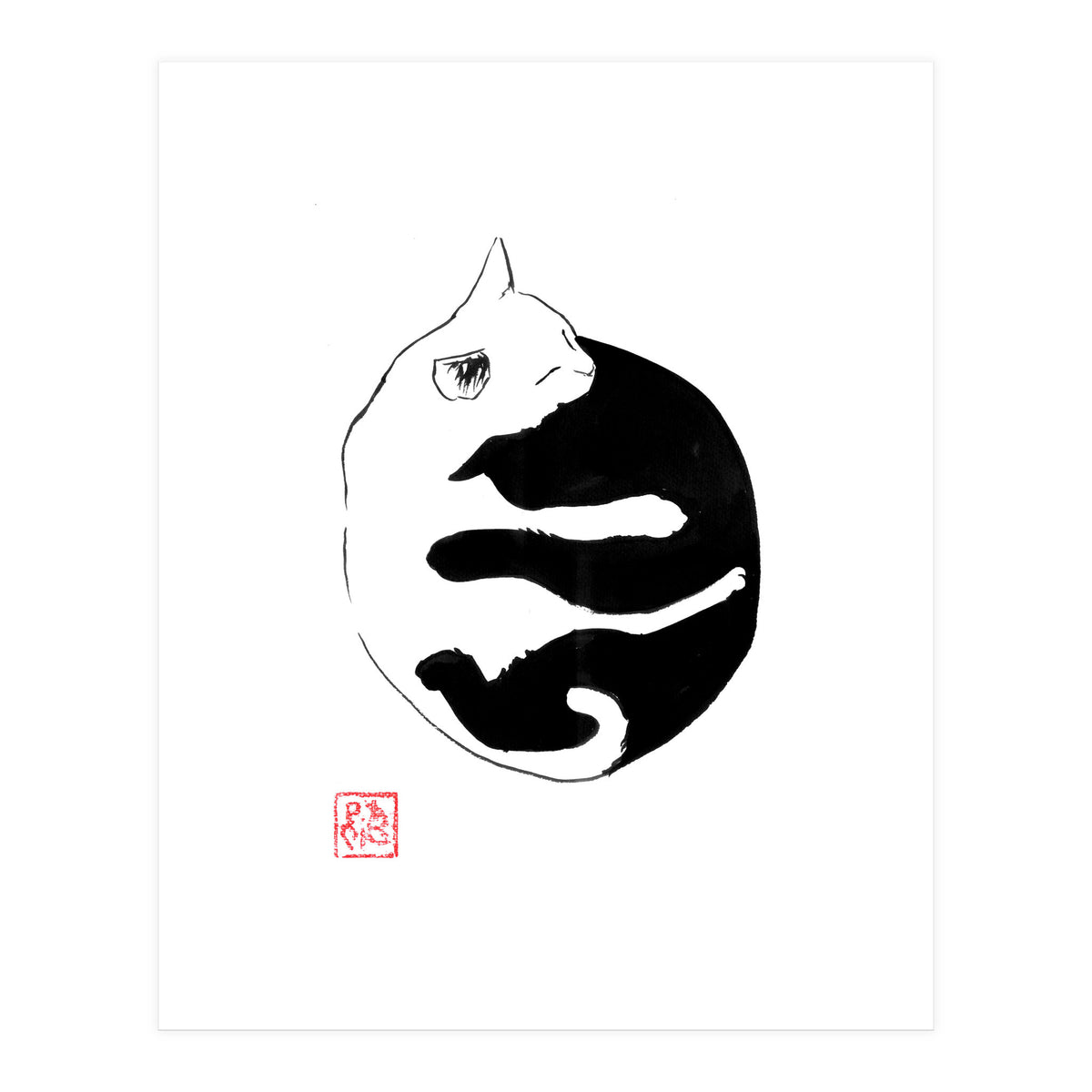 Ying yang Cat (Print Only)