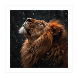 Lion Looking Up In The Snow Majestic (Print Only) thumbnail