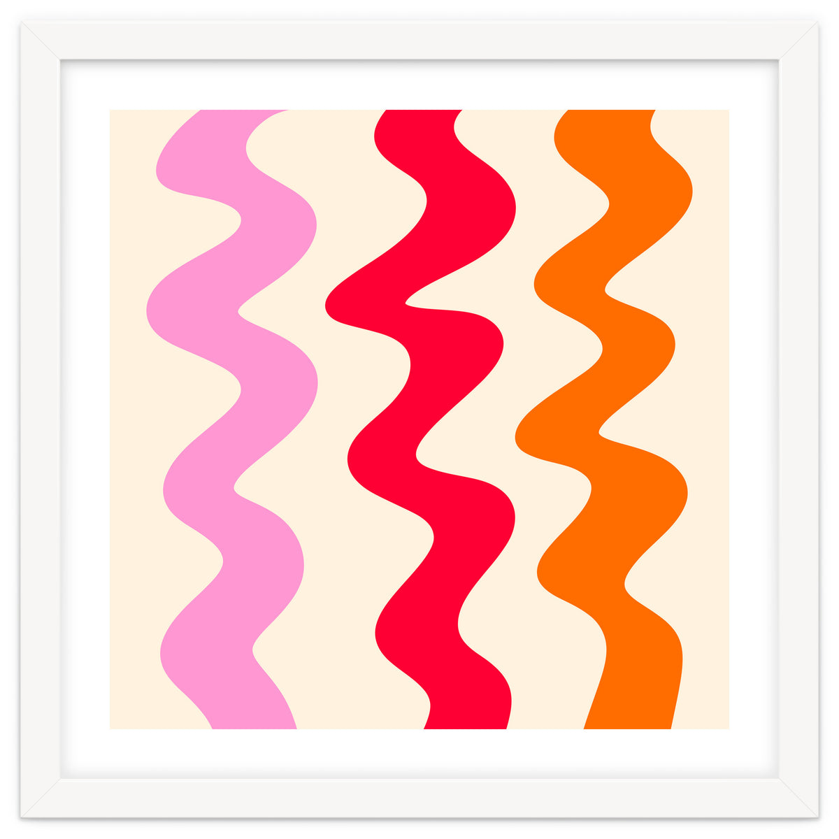 Squiggly Lines - orange, pink and cream