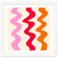 Squiggly Lines - orange, pink and cream