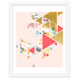 Gold Abstraction, Abstract Eclectic Colorful Geometrical, Blush Pastel Metallic Chic Graphic Design thumbnail