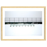 Bench with no people in snowy winter thumbnail