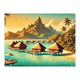 Vintage Bora Bora Poster, French Polynesia (Print Only) thumbnail