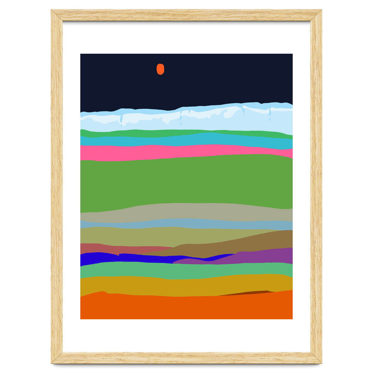 Iceland, Abstract Nature Travel Landscape, Eclectic Rainbow Retro Concept, Colorful Boho Modern Contemporary