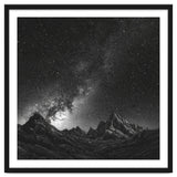 Starlit Mountain Majesty: Detailed Monochrome Milky Way thumbnail