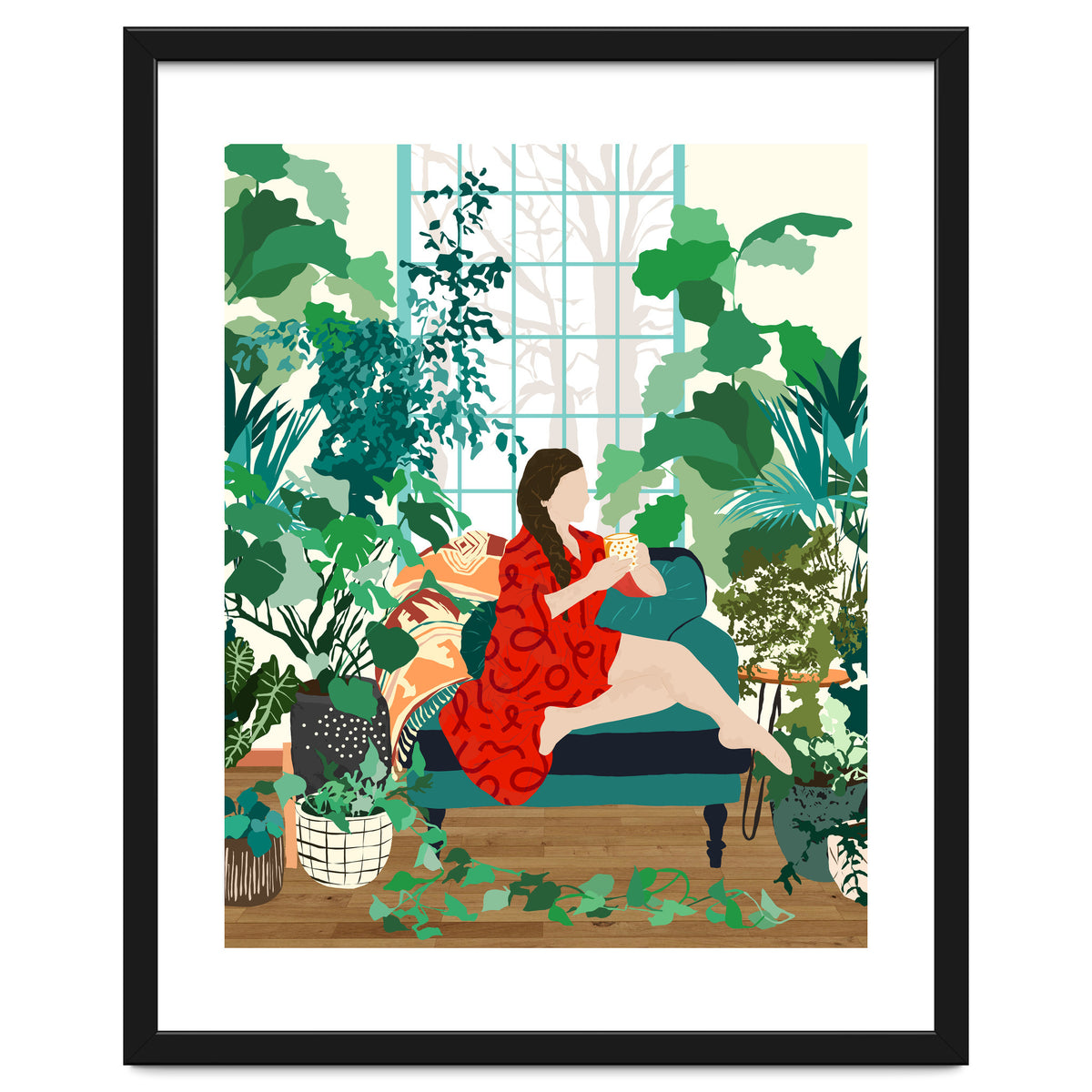 Introspection, Urban Jungle Bohemian Decor Plants, Self Care Plant Lady, Self Love Retrospection Analyse Positivity Mindset Fashion