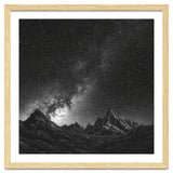 Starlit Mountain Majesty: Detailed Monochrome Milky Way thumbnail