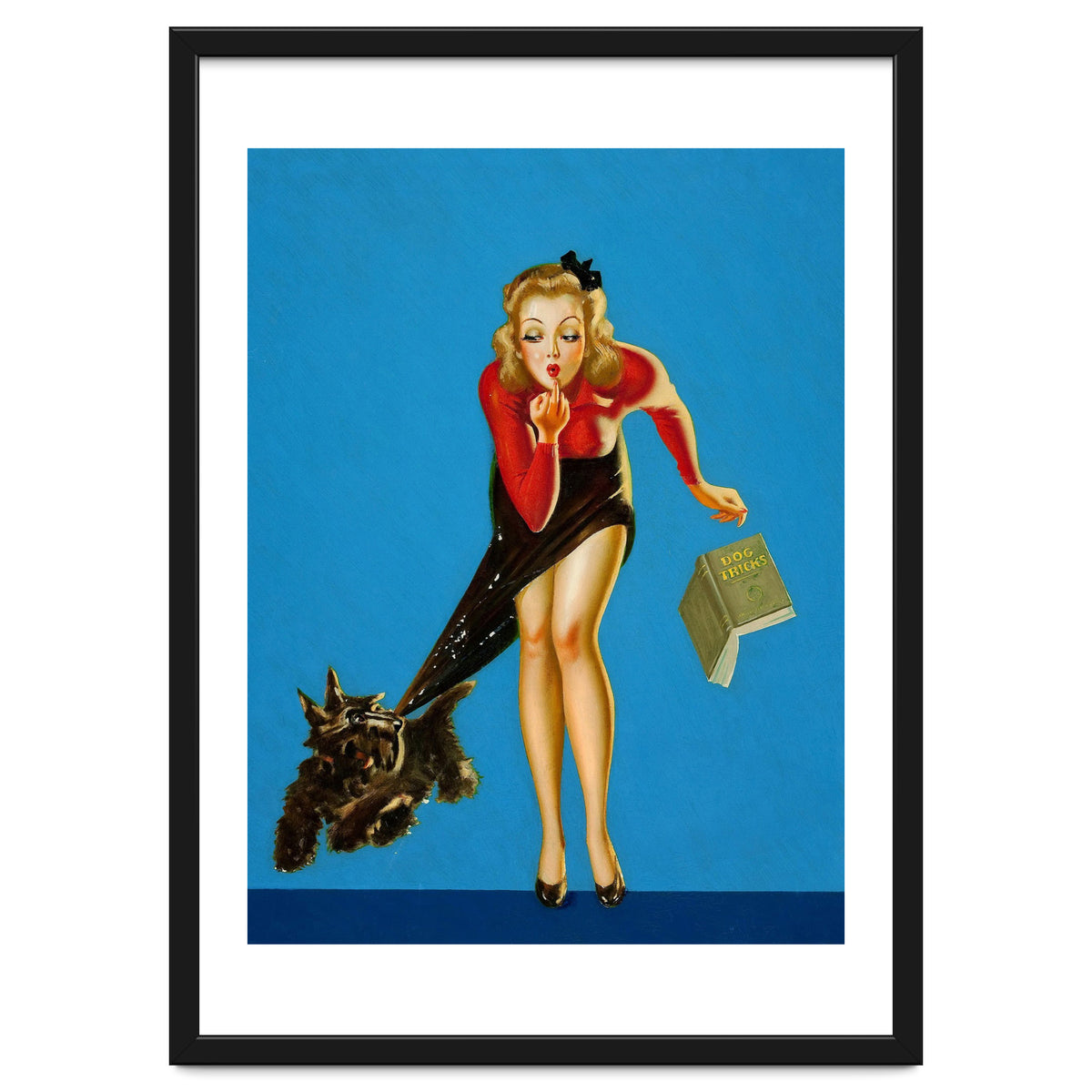 Pinup Girl And Dog Tricks