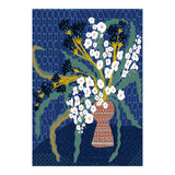 Floral contemporary still life dark blue (Print Only) thumbnail
