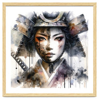 Ink Veil Asian Warrior Woman Portrait