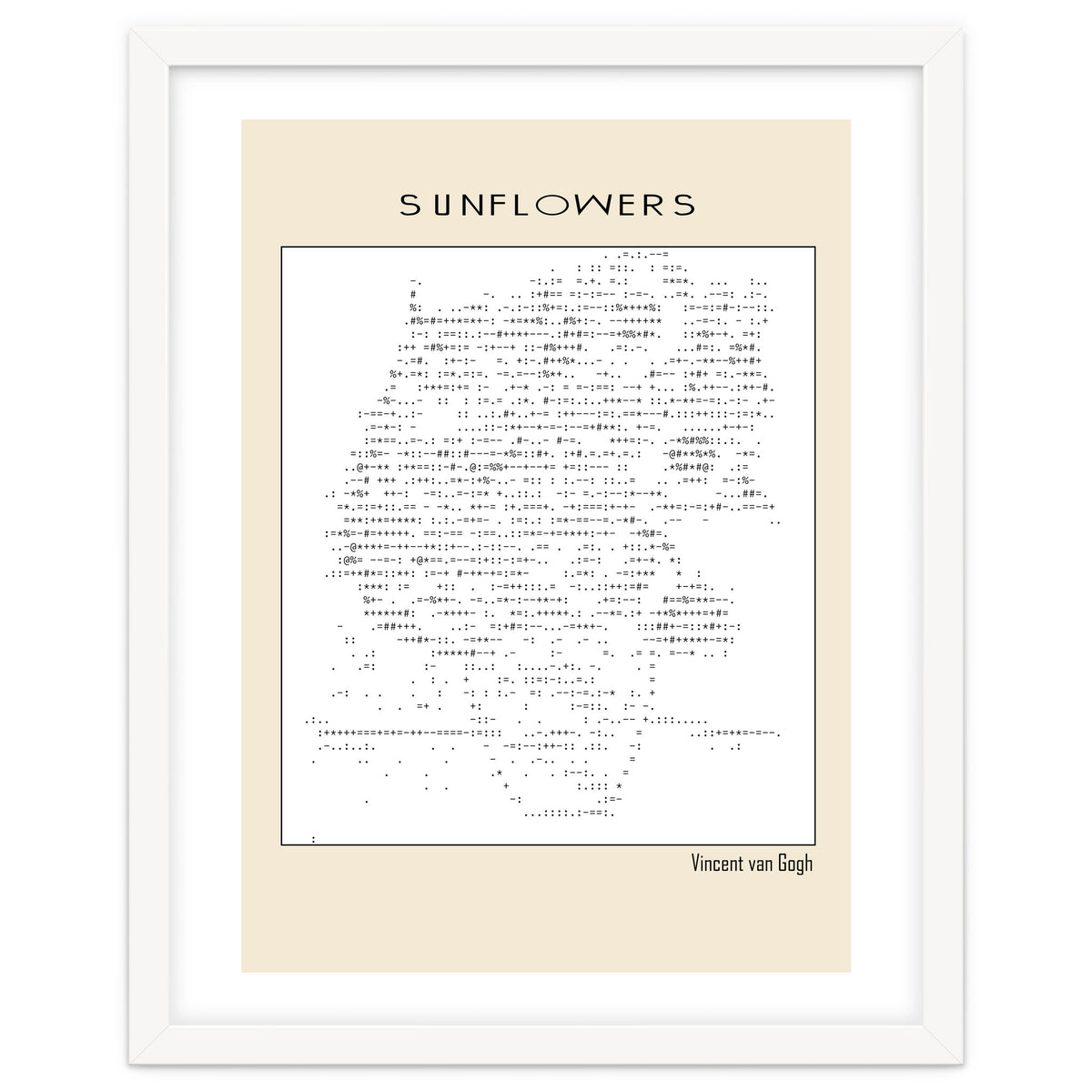 Sunflowers – Vincent van Gogh (1888) (ascii art)