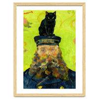 Black Cat on the Postman’s Hat, Van Gogh Inspired Painting