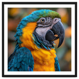 Blue And Yellow Macaw Parrot Close Up Portrait thumbnail
