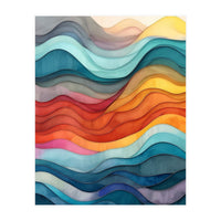 Abstract Layered Wave Landscape (Print Only)