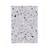Modern Gray Blue Rounded Terrazzo (Print Only) thumbnail
