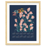 calendar 2025 Linocut flowers blue thumbnail
