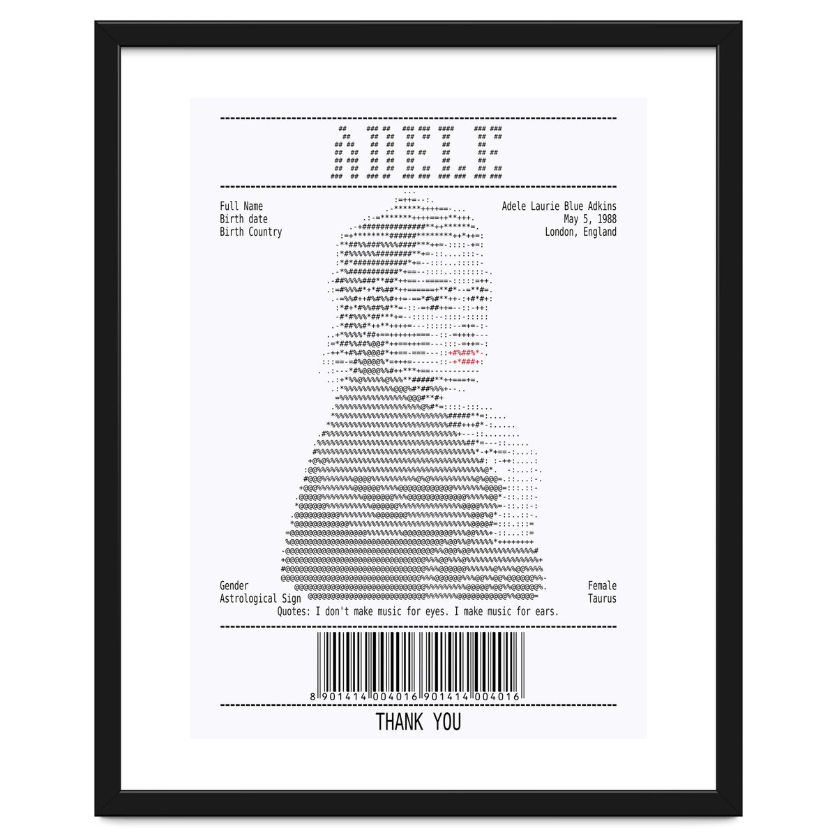Receipt Art Adele
