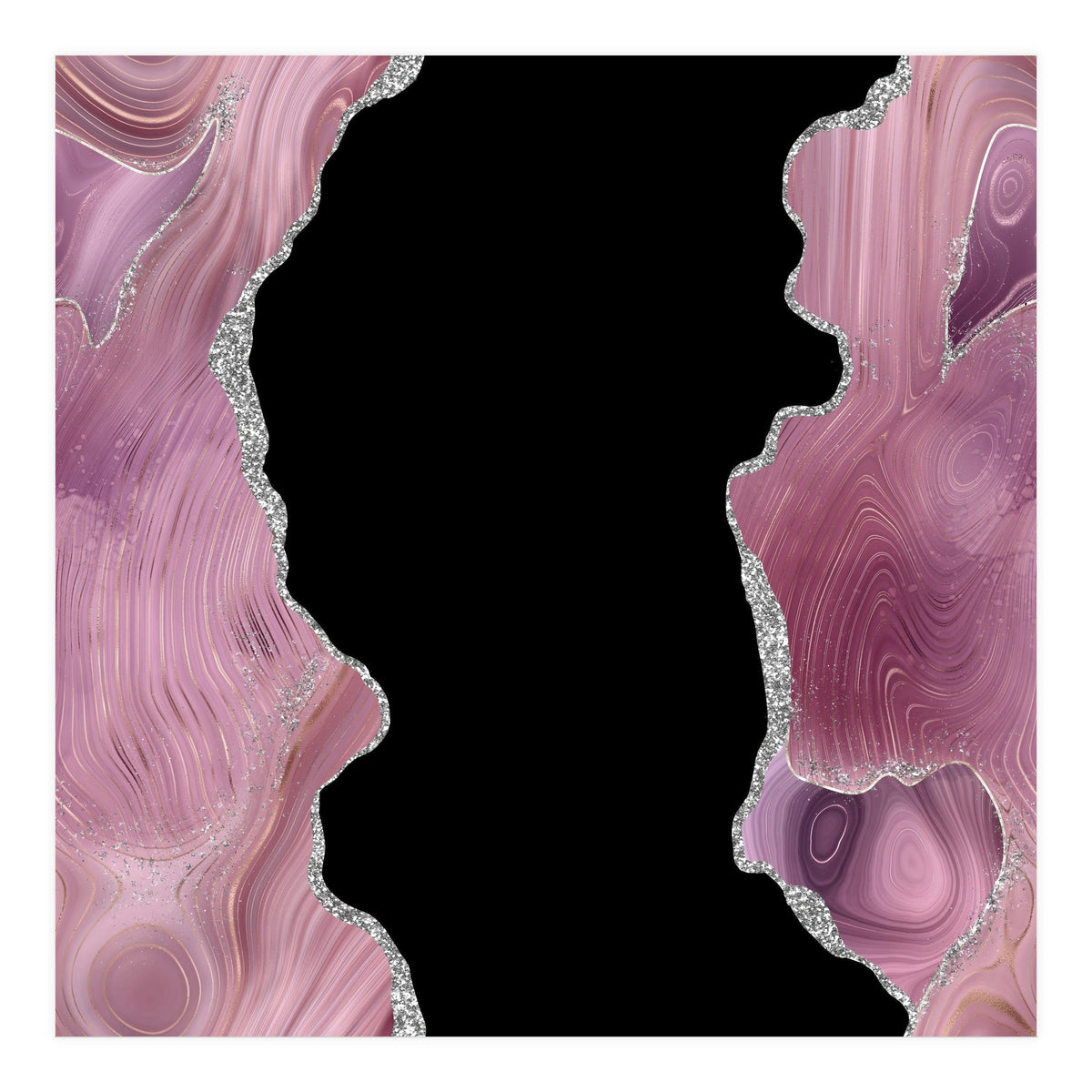 Mauve & Silver Agate Texture 02  (Print Only)