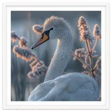 Swan Portrait Dew Drops Morning Light thumbnail