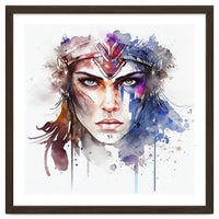 Watercolor Warrior Woman #1