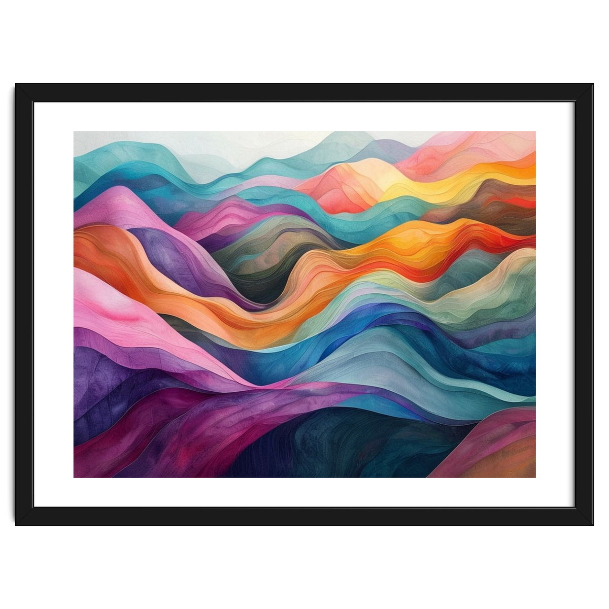 Colorful Abstract Wavy Landscape