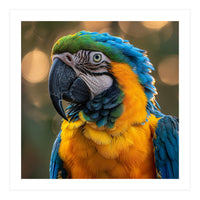 Blue And Gold Macaw Portrait Close Up (Print Only)