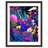 Surreal Emotions, Abstract Colorful Bold Botanical Nature Garden, Eclectic Boho Bohemian Modern Contemporary Graphic Design Painting thumbnail