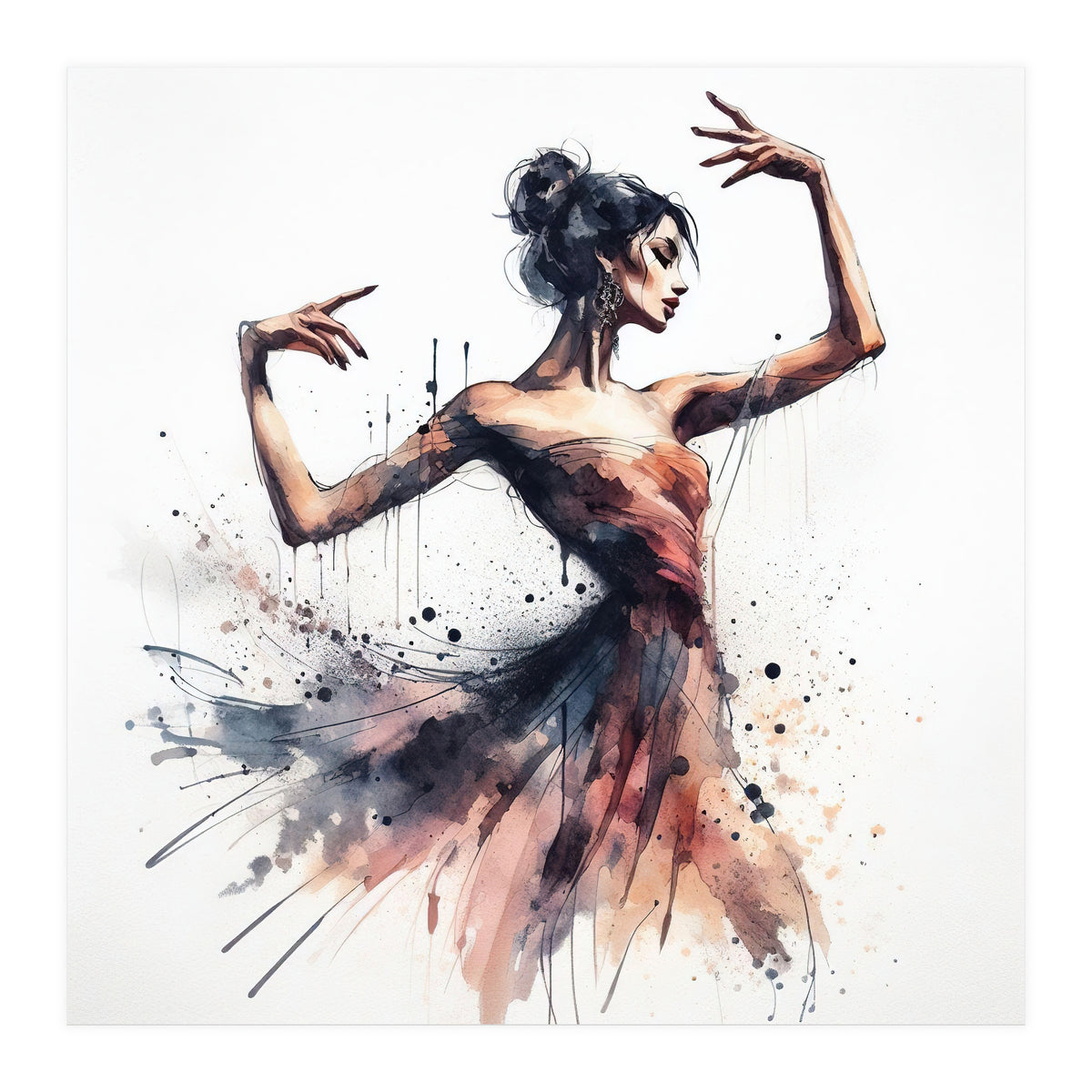 Watercolor Ballet Dancer #1 (Print Only)